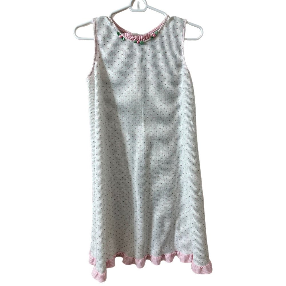 Laura Dare Girls Size XXL 18 Waffle Knit Nightgown Pink Roses Vintage